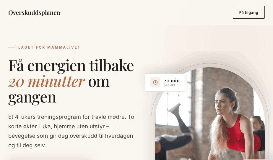 Overskuddsplanen nettside